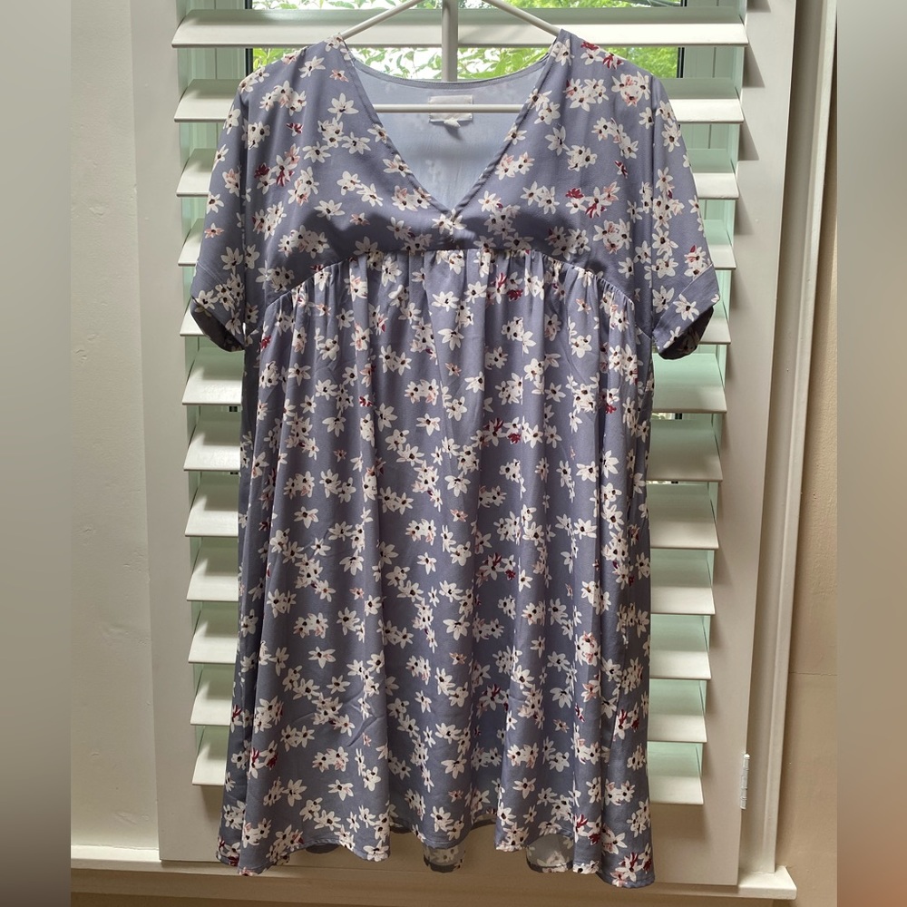 Light Blue Floral Mini Dress